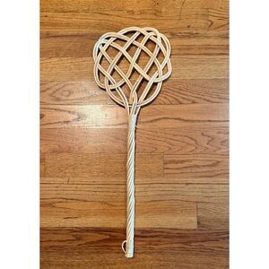 SOLD Vintage Rattan Woven Carpet Rug Beater 30 in